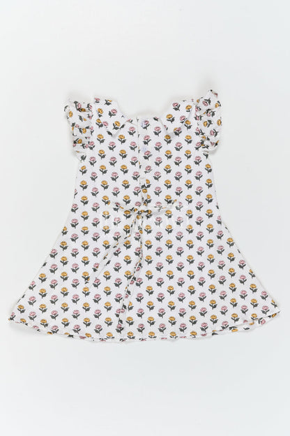The Nesavu Girls Cotton Frock Girls Floral Dress for Casual Outings and Summer Holidays Nesavu Nesavu Girls Floral Cotton Dress For Summer Holidays And Casual Family Outings