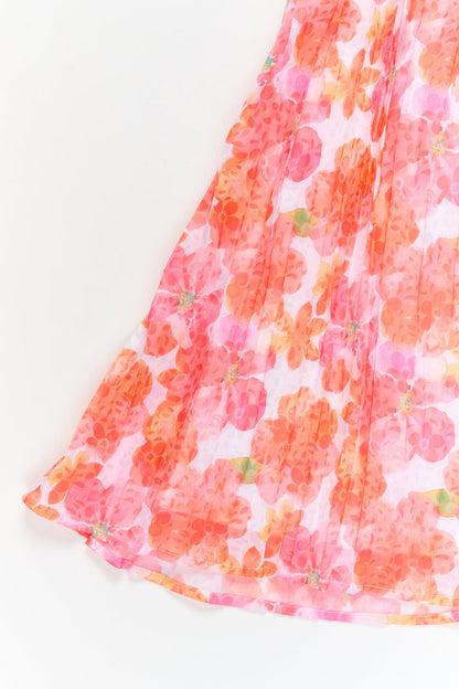The Nesavu Girls Fancy Frock Girls Floral Frock for Birthdays and Outdoor Celebrations Nesavu Nesavu girls georgette floral frock with digital print for birthdays and festive celebrations