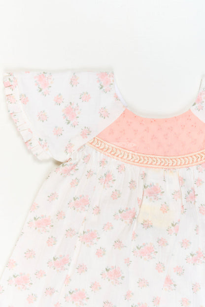 The Nesavu Girls Cotton Frock Girls Floral Frock for Summer Holidays and Family Outings Nesavu Nesavu Girls Floral Muslin Cotton Frock For Summer Holidays And Casual Outings