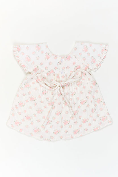 The Nesavu Girls Cotton Frock Girls Floral Frock for Summer Holidays and Family Outings Nesavu Nesavu Girls Floral Muslin Cotton Frock For Summer Holidays And Casual Outings