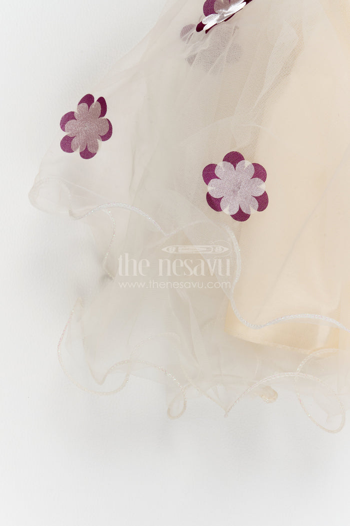 The Nesavu Girls Fancy Party Frock Girls Floral Net Frock for Receptions and Milestone Celebrations Nesavu Nesavu Girls Embroidered Floral Net Frock For Receptions Milestone Celebrations Birthdays And Family Photos
