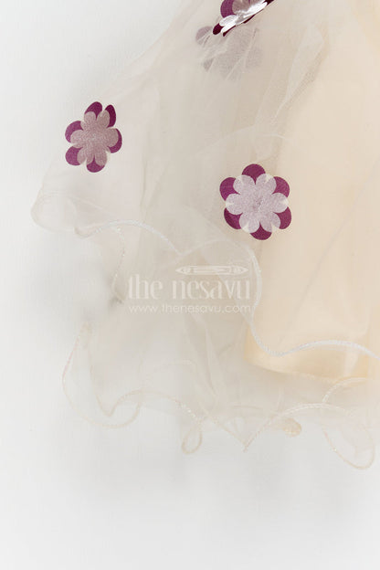 The Nesavu Girls Fancy Party Frock Girls Floral Net Frock for Receptions and Milestone Celebrations Nesavu Nesavu Girls Embroidered Floral Net Frock For Receptions Milestone Celebrations Birthdays And Family Photos