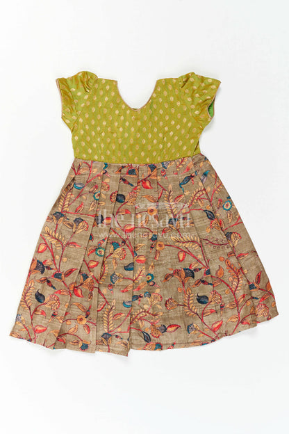 The Nesavu Girls Casual Gown Girls Floral Party Gown for Festive Celebrations and Family Events Nesavu Nesavu Girls Floral Party Gown For Festive Family Events And Celebration Wear For Kids