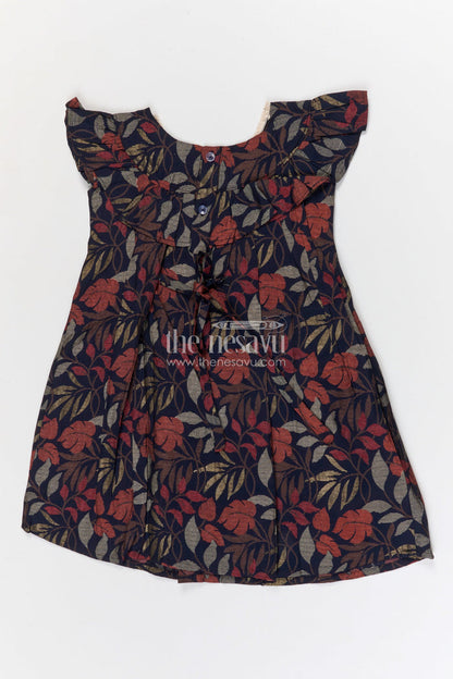 The Nesavu Girls Cotton Frock Girls Floral Print Frock for Evening Outings and Functions Nesavu Nesavu Girls Modal Silk Floral Print Frock With Flutter Sleeves For Evening Outings And Special Occasions
