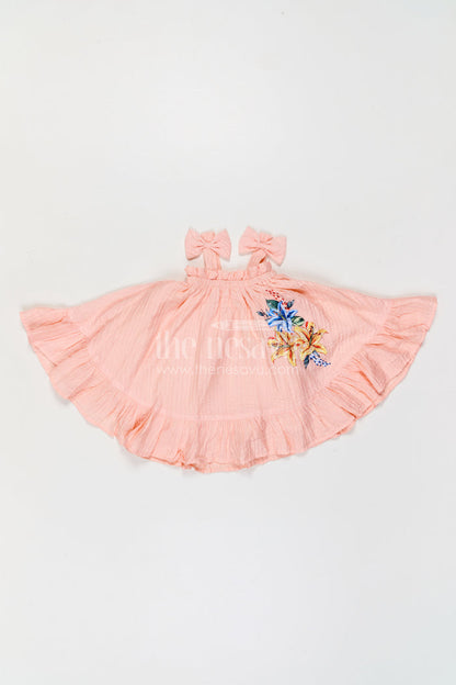 The Nesavu Girls Cotton Frock Girls Frock for Casual Celebrations and Family Outings Nesavu Nesavu Girls Cotton Blend Frock For Casual Celebrations And Comfortable Festive Outings