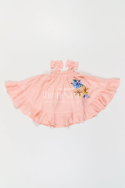 The Nesavu Girls Cotton Frock Girls Frock for Casual Celebrations and Family Outings Nesavu Nesavu Girls Cotton Blend Frock For Casual Celebrations And Comfortable Festive Outings