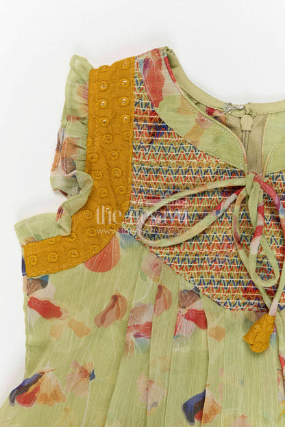 The Nesavu Girls Cotton Frock Girls Frock for Ethnic Day and Festive School Celebrations Nesavu Nesavu Girls Cotton Frock For Ethnic Day And Festive School Celebrations With Traditional Digital Print