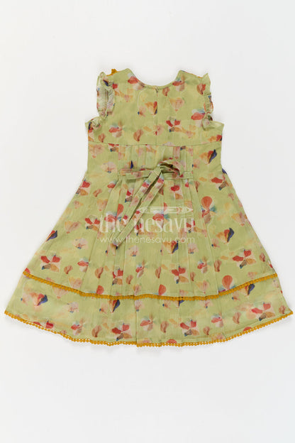 The Nesavu Girls Cotton Frock Girls Frock for Ethnic Day and Festive School Celebrations Nesavu Nesavu Girls Cotton Frock For Ethnic Day And Festive School Celebrations With Traditional Digital Print