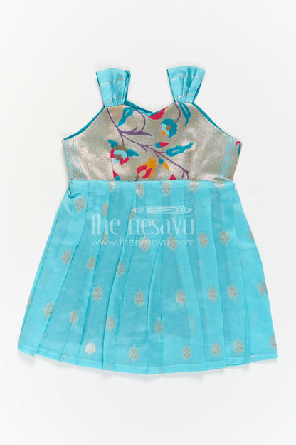 Girls Kanchi Silk Frock for Festive Photos and Pooja