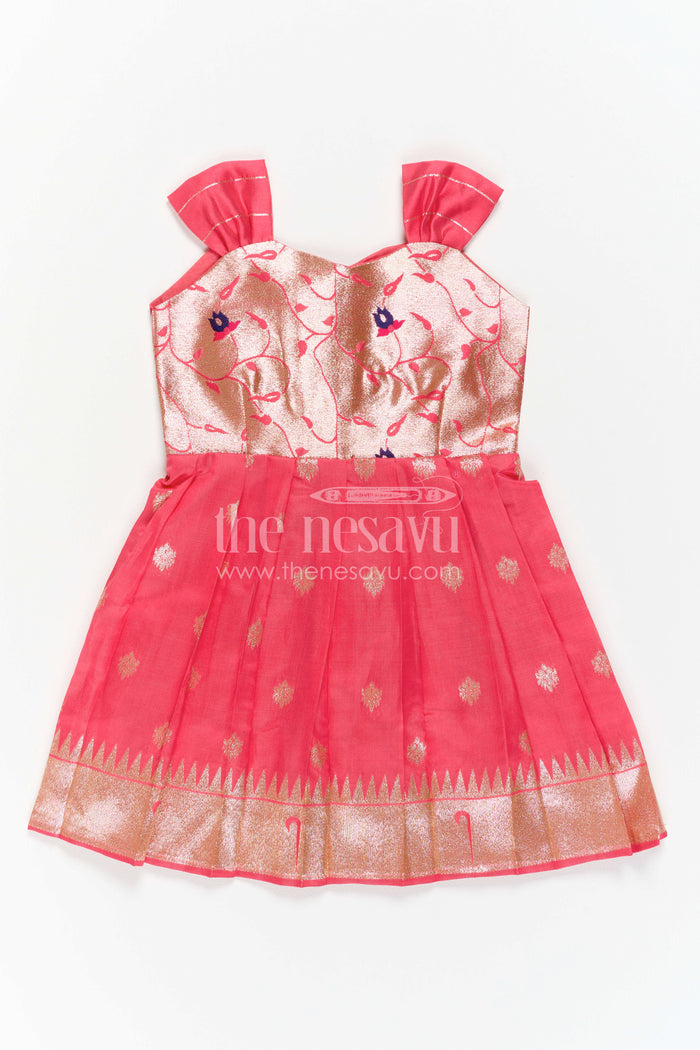 Girls Kanchi Silk Frock for Wedding Visits and Pooja