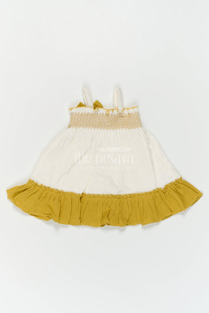 The Nesavu Girls Cotton Frock Girls Layered Frock for Outings and Everyday Special Moments Nesavu Nesavu Girls Layered Muslin Cotton Frock For Outings And Everyday Wear With Flared Tiered Design