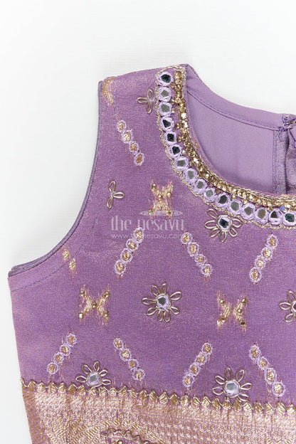 The Nesavu Girls Lehenga Choli Girls Lehenga Choli for Birthday Celebrations and Festive Gatherings Nesavu Nesavu girls lehenga choli for birthdays and festivals with zari border and tassel dupatta