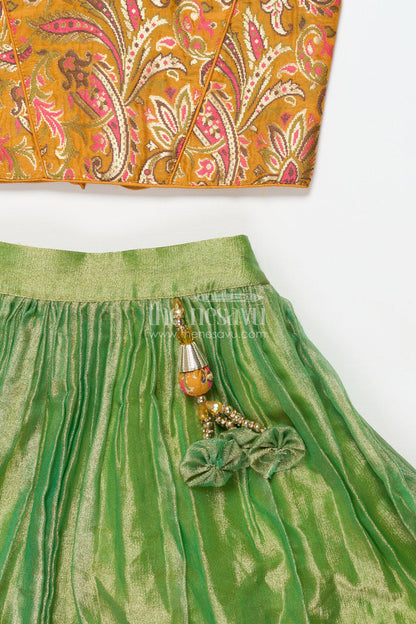 The Nesavu Girls Lehenga Choli Girls Lehenga Choli for Birthday Parties and Family Occasions Nesavu Nesavu girls lehenga choli for birthdays and festive events with chinon silk and designer yoke
