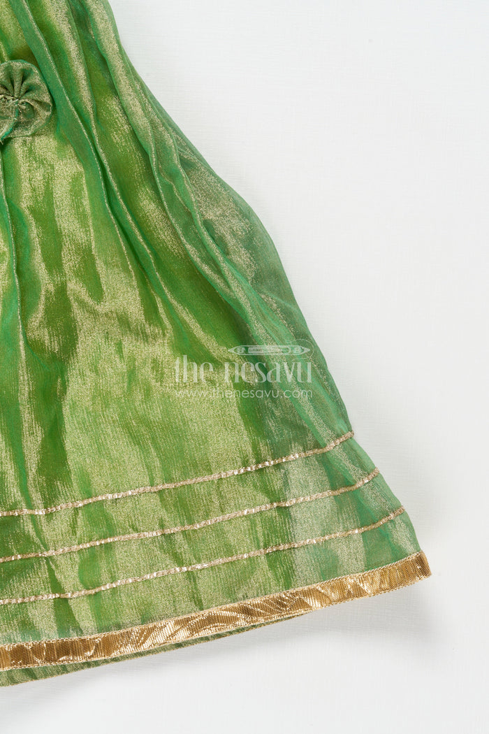 The Nesavu Girls Lehenga Choli Girls Lehenga Choli for Birthday Parties and Family Occasions Nesavu Nesavu girls lehenga choli for birthdays and festive events with chinon silk and designer yoke