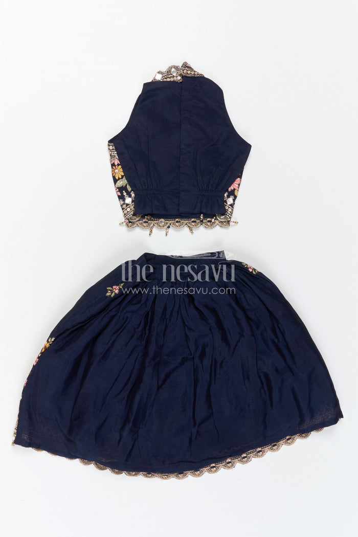 The Nesavu Girls Lehenga Choli Girls Lehenga Choli for Festival and Weddings Ceremony Nesavu Nesavu Girls Lehenga Choli For Weddings Georgette With Designer Embroidery Festive Outfit
