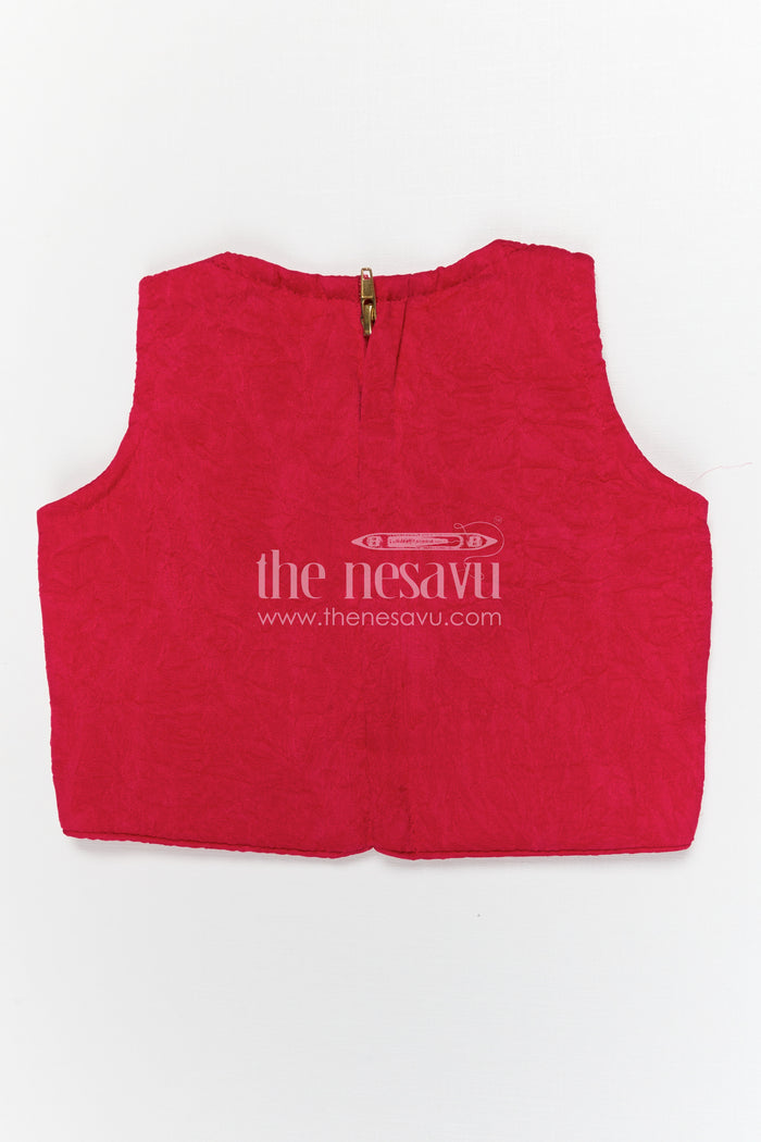 The Nesavu Girls Lehenga Choli Girls Lehenga Choli for Festive Celebrations and Birthday Parties Nesavu Nesavu Girls Textured Viscose Silk Lehenga Choli With Embroidered Yoke For Festive Celebrations