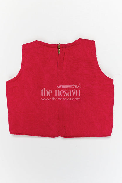 The Nesavu Girls Lehenga Choli Girls Lehenga Choli for Festive Celebrations and Birthday Parties Nesavu Nesavu Girls Textured Viscose Silk Lehenga Choli With Embroidered Yoke For Festive Celebrations