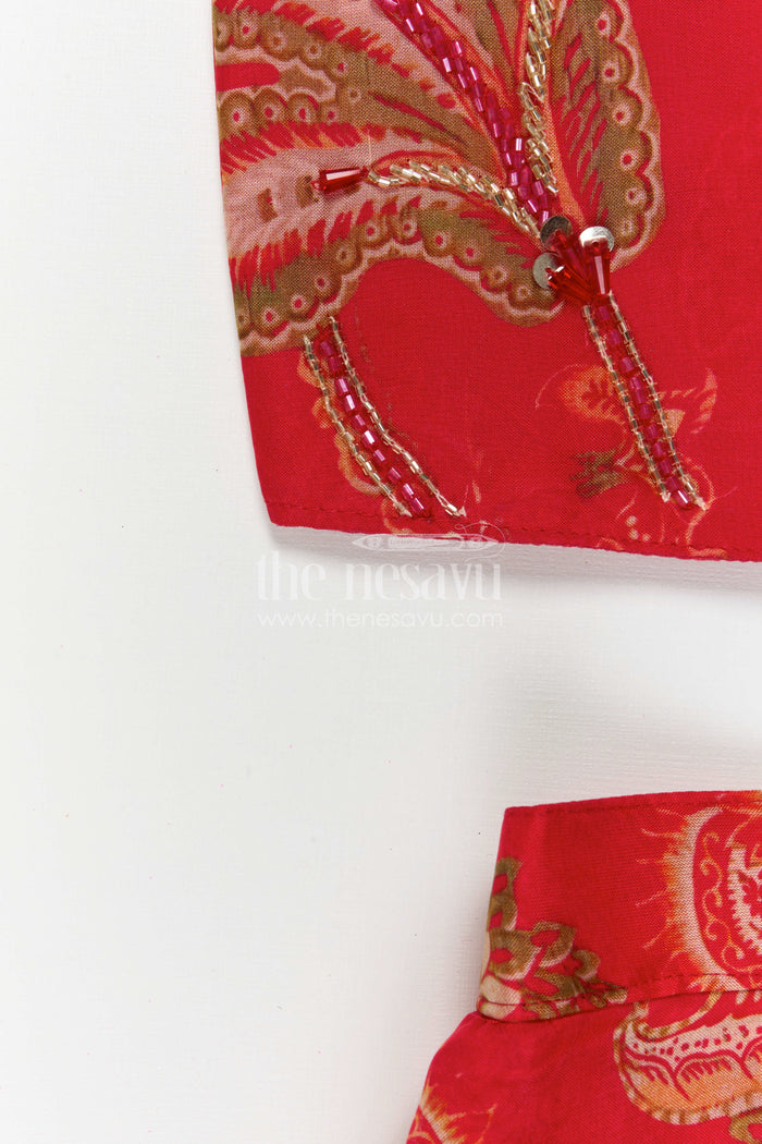 The Nesavu Girls Lehenga Choli Girls Lehenga Choli for Festive Functions and Wedding Events Nesavu Nesavu Girls Lehenga Choli For Festive Functions And Wedding Events With Digital Print And Flared Design