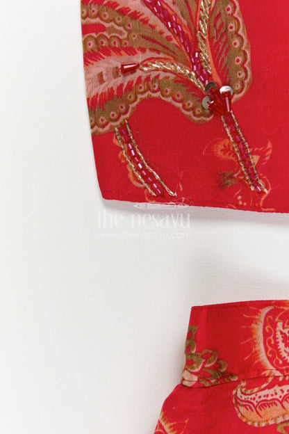 The Nesavu Girls Lehenga Choli Girls Lehenga Choli for Festive Functions and Wedding Events Nesavu Nesavu Girls Lehenga Choli For Festive Functions And Wedding Events With Digital Print And Flared Design
