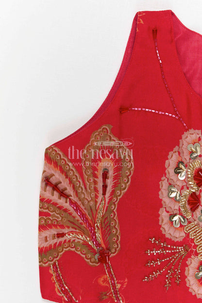 The Nesavu Girls Lehenga Choli Girls Lehenga Choli for Festive Functions and Wedding Events Nesavu Nesavu Girls Lehenga Choli For Festive Functions And Wedding Events With Digital Print And Flared Design