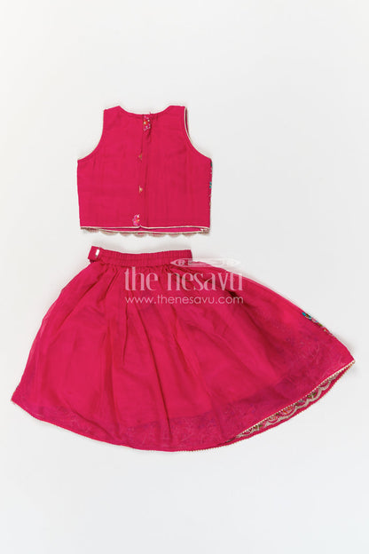 The Nesavu Girls Lehenga Choli Girls Lehenga Choli for Wedding Celebrations and Festive Occasions Nesavu Nesavu Girls Viscose Silk Lehenga Choli With Designer Embroidery For Weddings And Festive Celebrations