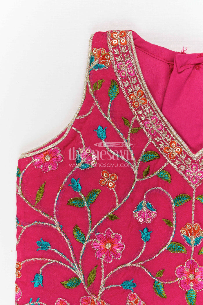 The Nesavu Girls Lehenga Choli Girls Lehenga Choli for Wedding Celebrations and Festive Occasions Nesavu Nesavu Girls Viscose Silk Lehenga Choli With Designer Embroidery For Weddings And Festive Celebrations