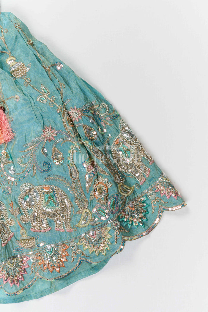 The Nesavu Girls Lehenga Choli Girls Lehenga Choli for Weddings and Function Nesavu Nesavu girls festive lehenga choli for weddings and celebrations viscose silk outfit with designer embroidery