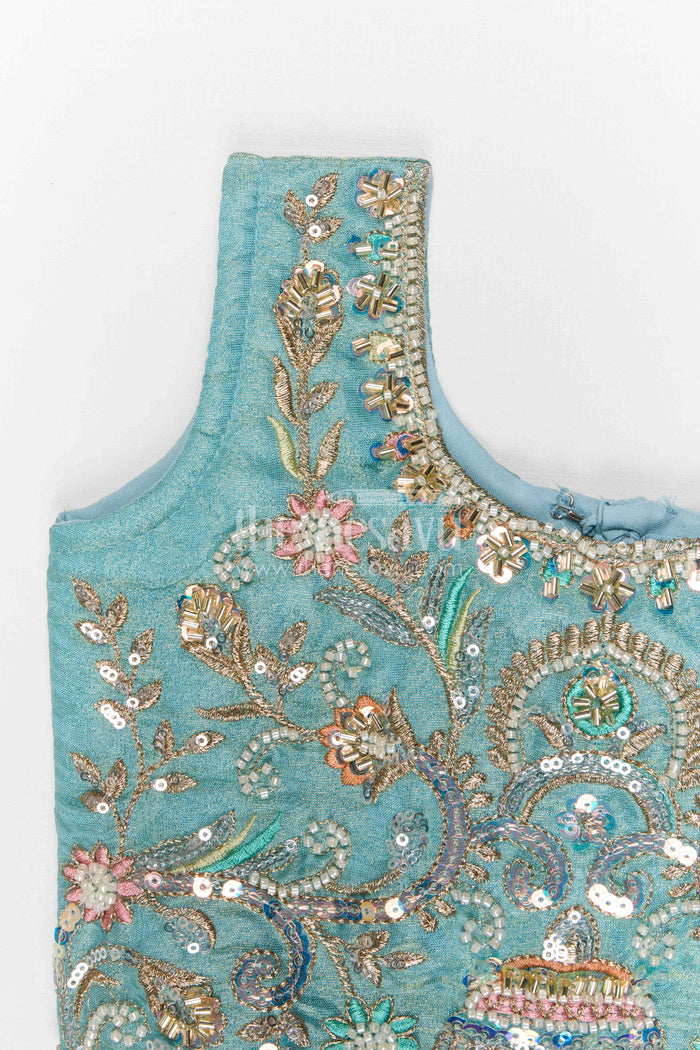 The Nesavu Girls Lehenga Choli Girls Lehenga Choli for Weddings and Function Nesavu Nesavu girls festive lehenga choli for weddings and celebrations viscose silk outfit with designer embroidery