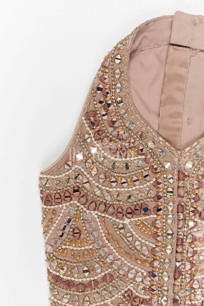 The Nesavu Girls Lehenga Choli Girls Lehenga Choli for Weddings and Temple Functions Nesavu Nesavu Girls Lehenga Choli Glaze Organza With Designer Embroidery Yoke For Weddings Festive Outfit