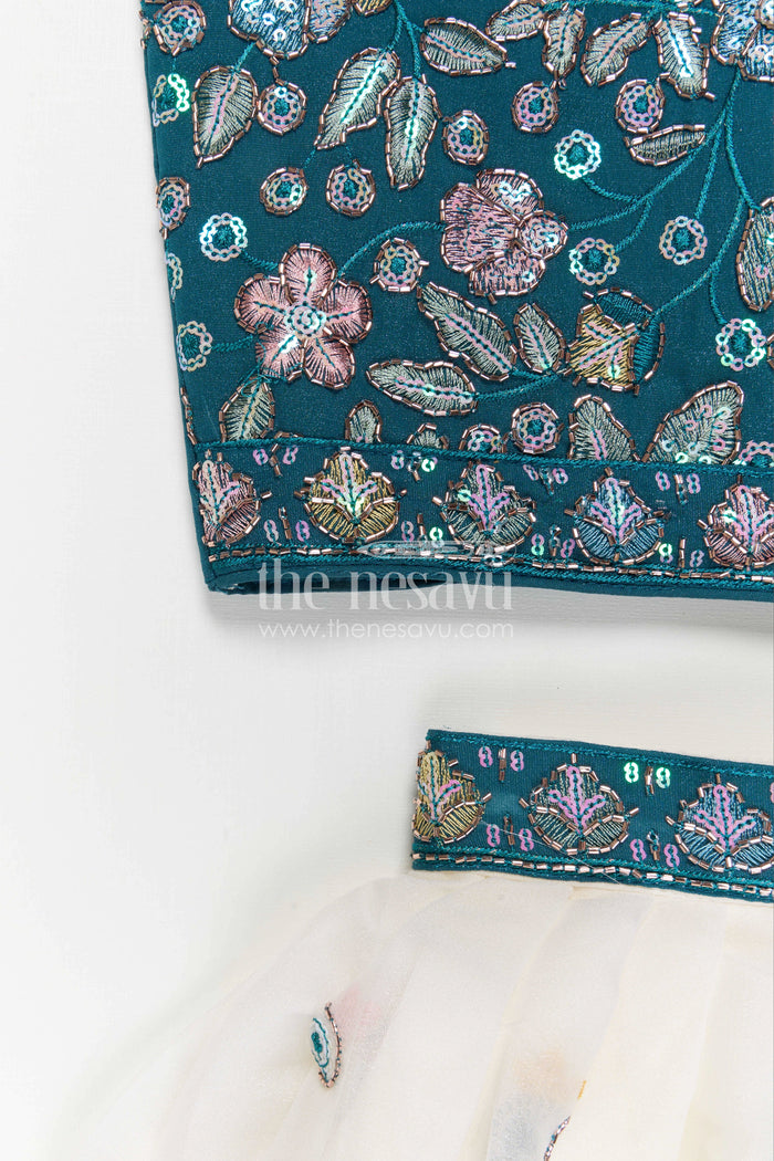 The Nesavu Girls Lehenga Choli Girls Lehenga Choli Set for Festive Functions and Traditional Celebrations Nesavu Nesavu Girls Lehenga Choli For Festive Occasions With Georgette Fabric And Designer Embroidery Yoke