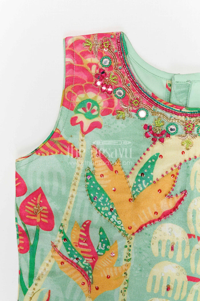 The Nesavu Girls Lehenga Choli Girls Lehenga for Weddings and Diwali Celebrations Nesavu Nesavu girls modal silk lehenga choli for weddings and festive celebrations with digital print skirt
