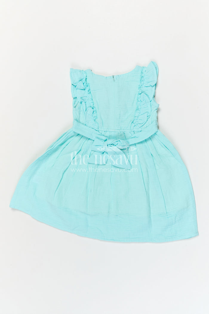 The Nesavu Girls Cotton Frock Girls Muslin Cotton Frock for Breezy Summer Outings and Playful Moments Nesavu Nesavu Girls Muslin Cotton Embroidered Frock For Summer Outings And Playdates
