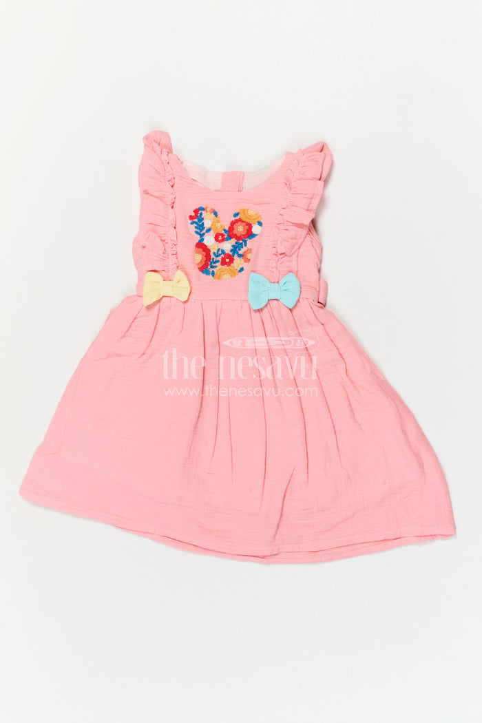 The Nesavu Girls Cotton Frock Girls Muslin Cotton Frock for Charming Outings and Birthday Gatherings Nesavu Nesavu Girls Muslin Cotton Embroidered Frock For Birthday Gatherings And Casual Outings