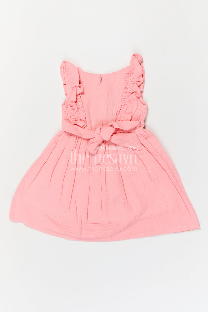 The Nesavu Girls Cotton Frock Girls Muslin Cotton Frock for Charming Outings and Birthday Gatherings Nesavu Nesavu Girls Muslin Cotton Embroidered Frock For Birthday Gatherings And Casual Outings
