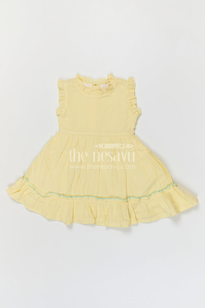 The Nesavu Girls Cotton Frock Girls Muslin Cotton Frock with Embroidered Jacket for Festive Outings and Celebrations Nesavu Nesavu Girls Muslin Cotton Frock With Embroidered Jacket For Festive Celebrations