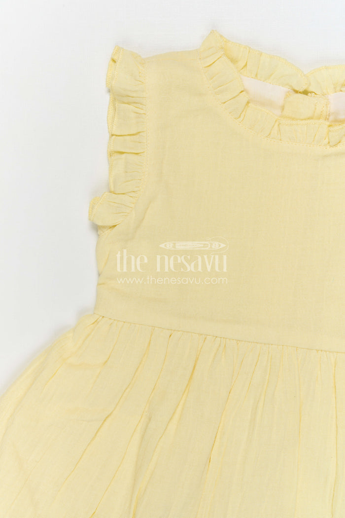 The Nesavu Girls Cotton Frock Girls Muslin Cotton Frock with Embroidered Jacket for Festive Outings and Celebrations Nesavu Nesavu Girls Muslin Cotton Frock With Embroidered Jacket For Festive Celebrations