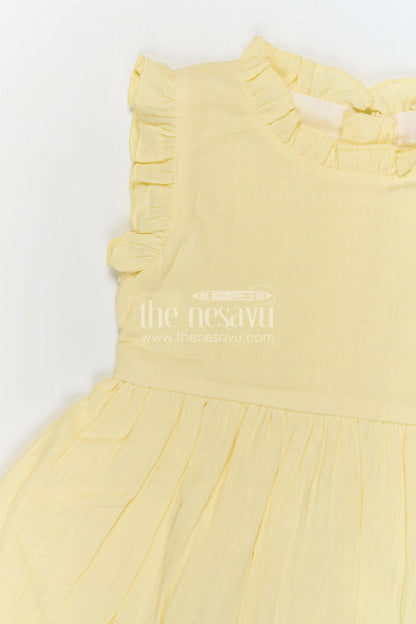 The Nesavu Girls Cotton Frock Girls Muslin Cotton Frock with Embroidered Jacket for Festive Outings and Celebrations Nesavu Nesavu Girls Muslin Cotton Frock With Embroidered Jacket For Festive Celebrations