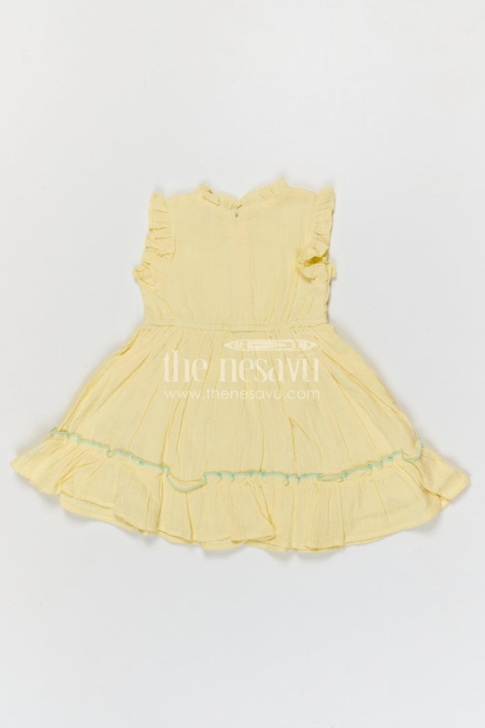 The Nesavu Girls Cotton Frock Girls Muslin Cotton Frock with Embroidered Jacket for Festive Outings and Celebrations Nesavu Nesavu Girls Muslin Cotton Frock With Embroidered Jacket For Festive Celebrations