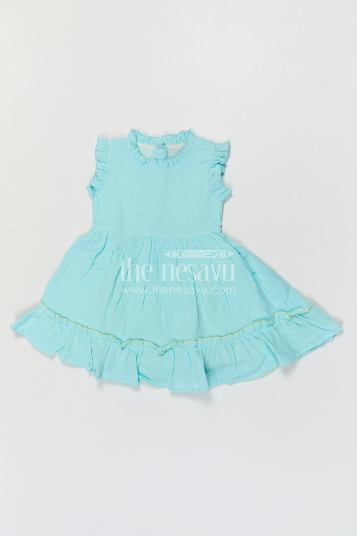 The Nesavu Girls Cotton Frock Girls Muslin Cotton Frock with Embroidered Jacket for Festive Outings and Special Occasions Nesavu Nesavu Girls Muslin Cotton Frock With Embroidered Jacket For Festive Celebrations