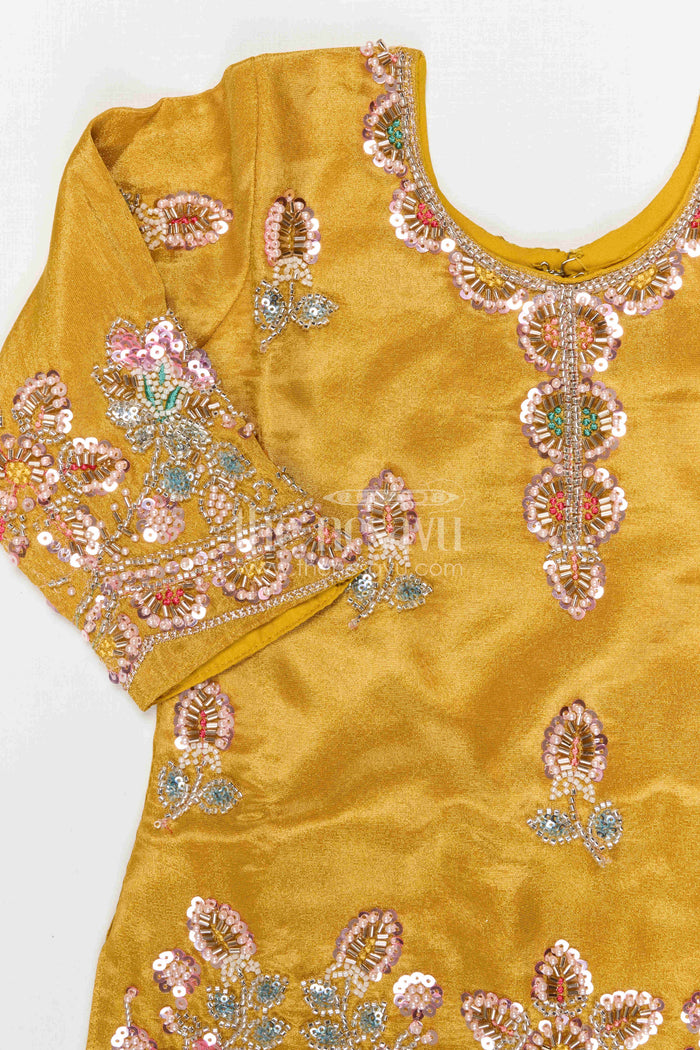 The Nesavu Girls Sharara / Plazo Set Girls Organza Sharara Set for Weddings and Festive Occasions Nesavu Nesavu girls sharara set for weddings and festive celebrations viscose silk designer embroidered outfit