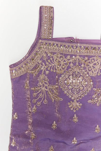 The Nesavu Girls Sharara / Plazo Set Girls Organza Sharara Set with Zari Embroidery for Weddings and Receptions Nesavu Nesavu girls organza sharara set with zari embroidery and dupatta – ideal for weddings and festive functions