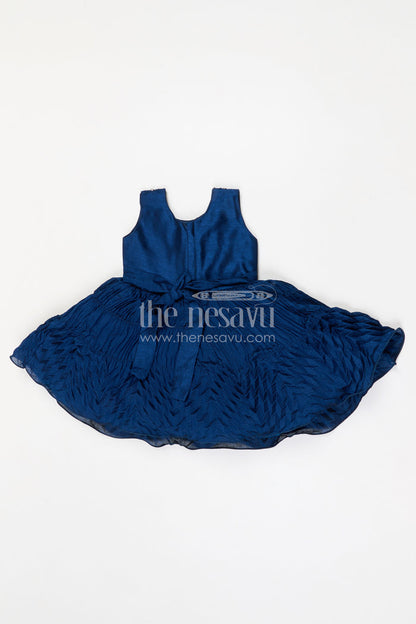 The Nesavu Silk Frock Girls Party Frock for Birthdays and Festive Occasions Nesavu Nesavu girls silk party frock with georgette embroidered jacket for birthday parties and celebrations