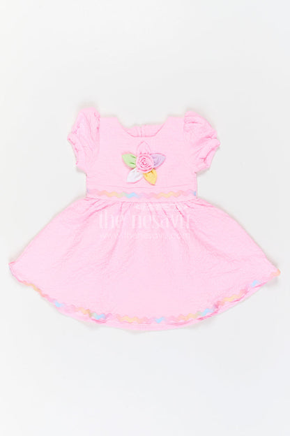 The Nesavu Girls Cotton Frock Girls Party Frock for Birthdays and Playful Celebrations Nesavu Nesavu Girls Birthday Party Frock With Thread Embroidery And Comfortable Cotton Blend Fabric