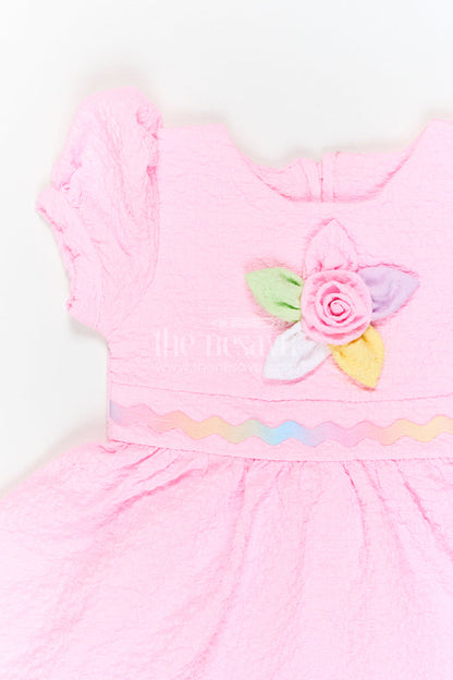 The Nesavu Girls Cotton Frock Girls Party Frock for Birthdays and Playful Celebrations Nesavu Nesavu Girls Birthday Party Frock With Thread Embroidery And Comfortable Cotton Blend Fabric