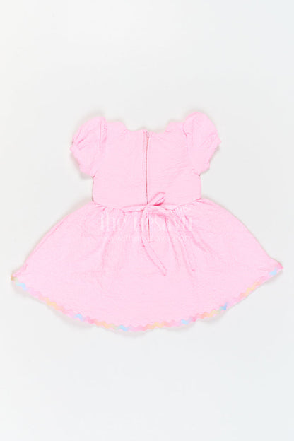 The Nesavu Girls Cotton Frock Girls Party Frock for Birthdays and Playful Celebrations Nesavu Nesavu Girls Birthday Party Frock With Thread Embroidery And Comfortable Cotton Blend Fabric