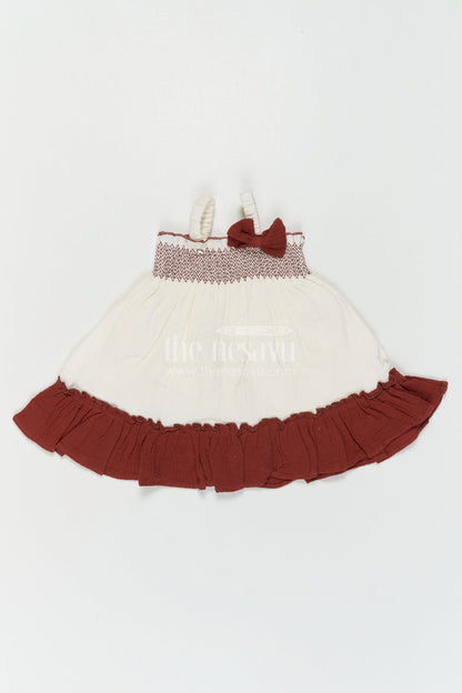 The Nesavu Girls Cotton Frock Girls Party Frock for Special Occasions and Family Celebrations Nesavu Nesavu Girls Party Frock For Special Occasions And Celebrations With Muslin Cotton Flared Design