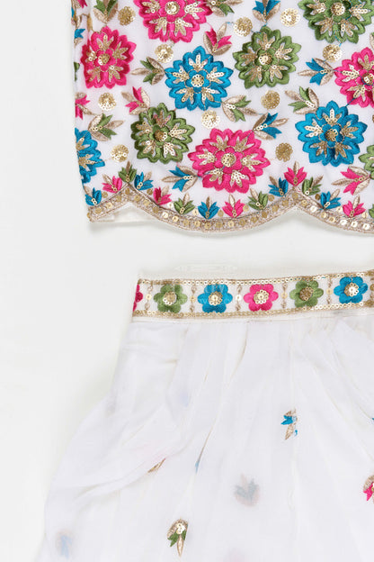 The Nesavu Girls Fancy Lehenga Girls Party Wear Lehenga for Reception and Festive Events Nesavu Nesavu Girls Party Wear Georgette Lehenga With Embroidered Jacket For Receptions And Festive Gatherings
