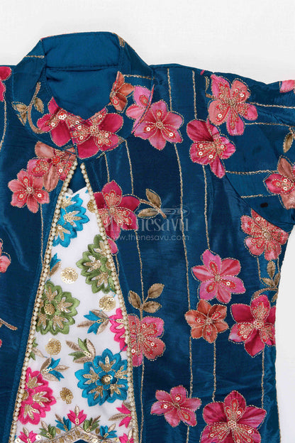 The Nesavu Girls Fancy Lehenga Girls Party Wear Lehenga for Reception and Festive Events Nesavu Nesavu Girls Party Wear Georgette Lehenga With Embroidered Jacket For Receptions And Festive Gatherings