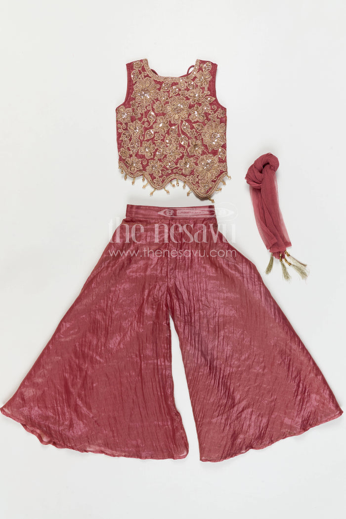 Girls Party Wear Sharara Set for Birthdays and Festive Evenings