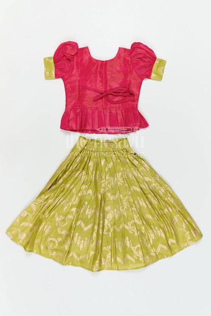 Girls Pattu Pavadai for Festivals and Traditional Celebrations